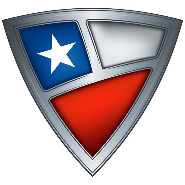 Bouclier en acier avec drapeau Chili — Image vectorielle