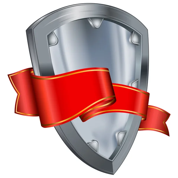 赤いリボンと鋼の盾 — ストックベクタ