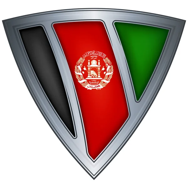 Acél-pajzs zászló Afganisztán — Stock Vector