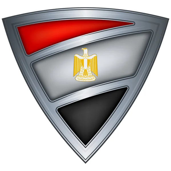 Stahlschild mit ägyptischer Flagge — Stockvektor