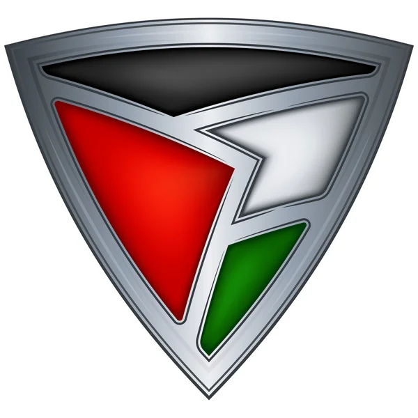 Stahlschild mit jordanischer Flagge — Stockvektor