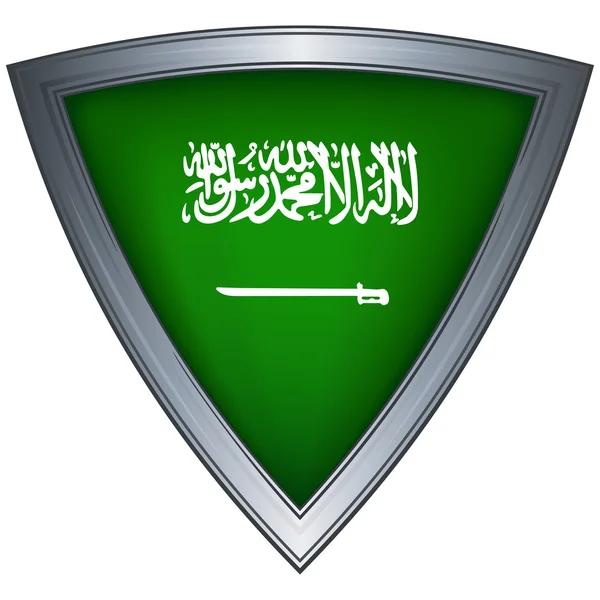 Стальной щит с флагом Саудовской Аравии — стоковый вектор