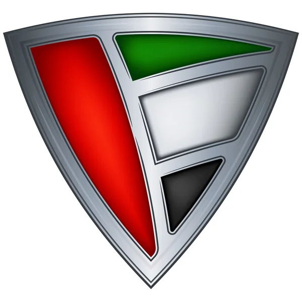 Escudo de acero con bandera Emiratos Árabes Unidos — Vector de stock