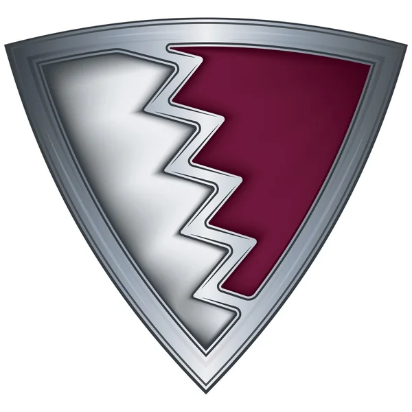 Escudo de aço com bandeira Qatar — Vetor de Stock