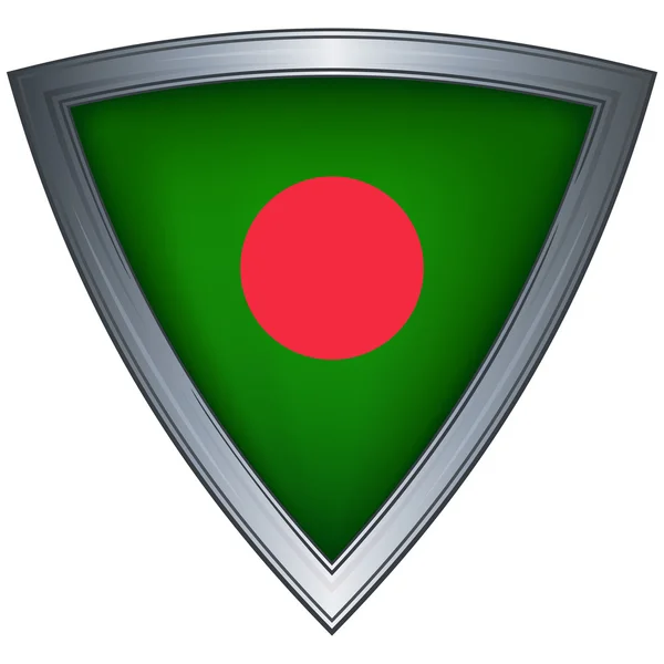 Ocelový štít s příznakem Bangladéš — Stockový vektor