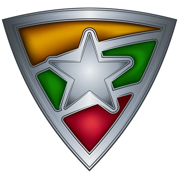 Steel shield with flag Burma — Stock Vector
