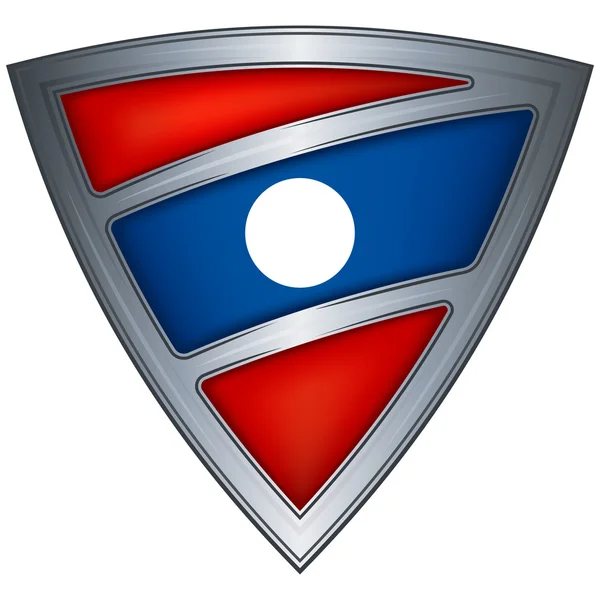 Bouclier en acier avec drapeau Laos — Image vectorielle