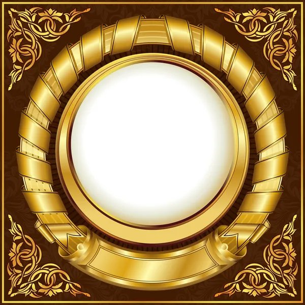 Guld vintage cirkel ram — Stock vektor