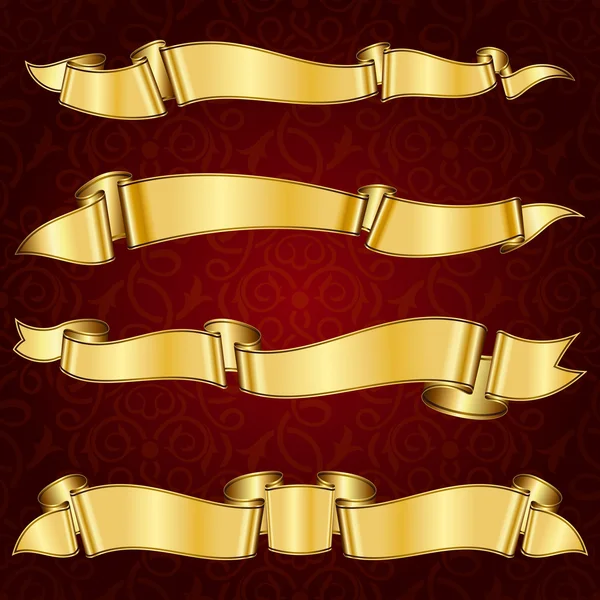Altın şerit koleksiyonu — Stok Vektör