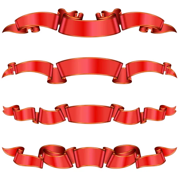 Ruban rouge collection — Image vectorielle