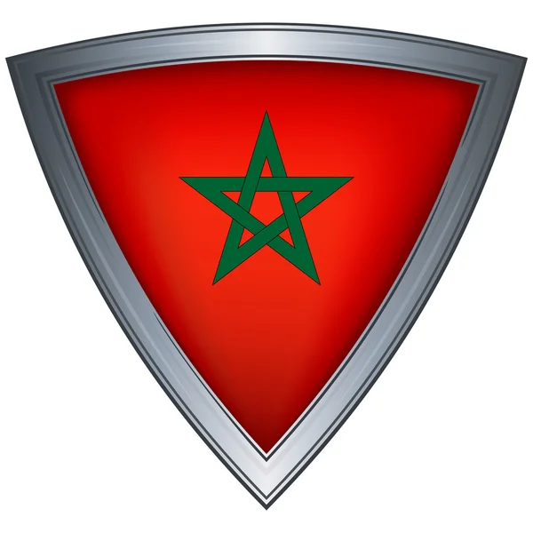 Stahl Schild mit Flagge Marokko — Stockvektor
