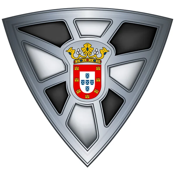 Escudo de aço com bandeira Ceuta —  Vetores de Stock