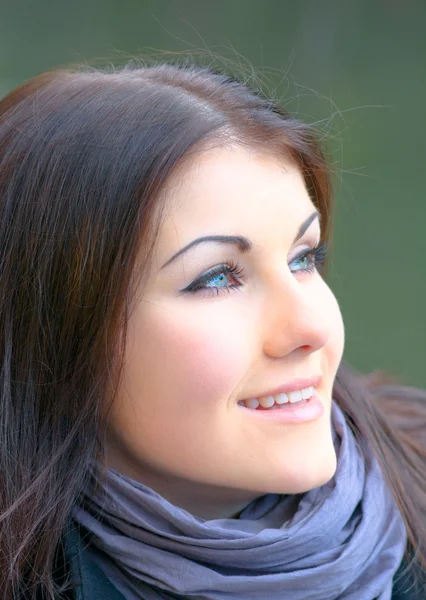 Portrait of the beautiful european female face — Stock Photo, Image