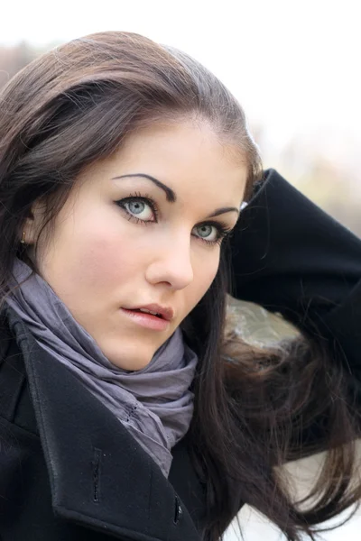 Portrait of the beauty girl in park Stock Photo