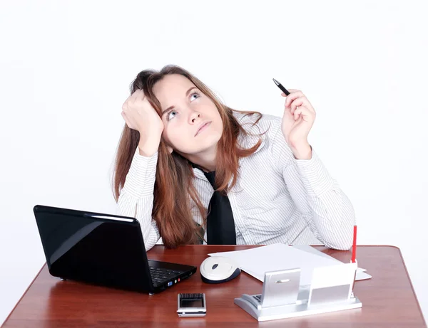 Attentive businesswoman dreaming — Stock Photo, Image