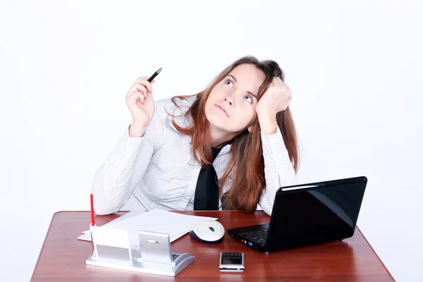 Attentive businesswoman dreaming — Stock Photo, Image