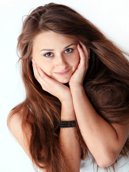 Lovely girl with beautiful hair — Stock Photo, Image