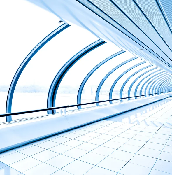 Corridoio trasparente luce blu — Foto Stock