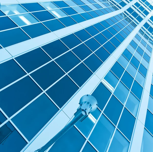 Texture blu striato di architettura di vetro — Foto Stock