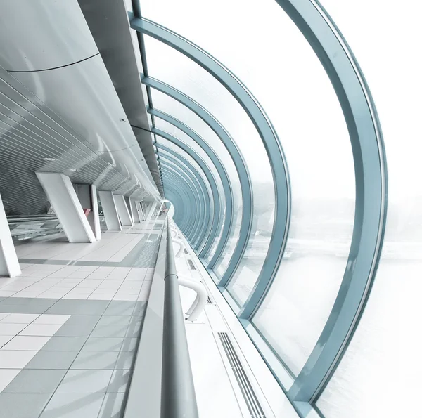 Hemispherical airport interior in futuristic style — Stock Photo, Image