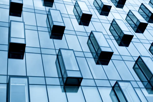 Blue glass balconies of corporate building — Stock Photo, Image