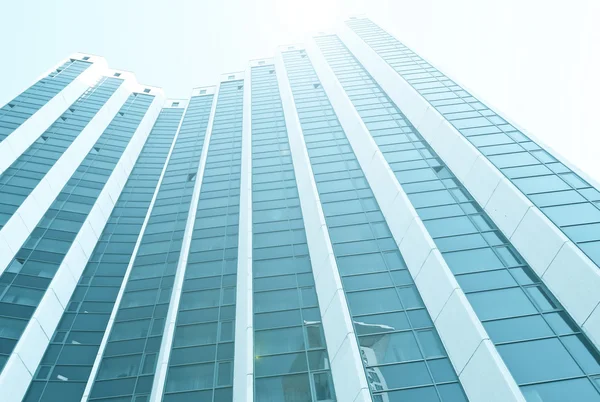 Kluzké texturu skla výškové budovy — Stock fotografie
