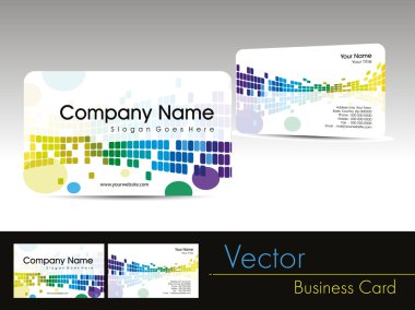colorful abstract design visiting card clipart
