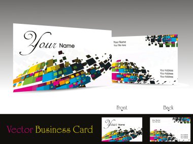 colorful abstract design business card, illustration clipart