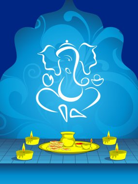 Vector- holy ganpati worship concept background clipart