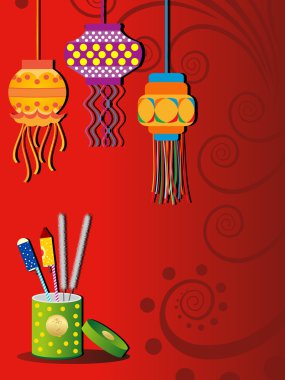 Artistic background with hanging lamp, cracker clipart