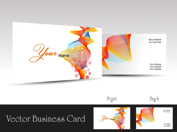 Colorful abstract wave background vector business card — Stock Vector