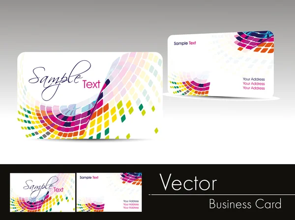 Multicolor våg bakgrund visitkort — Stock vektor