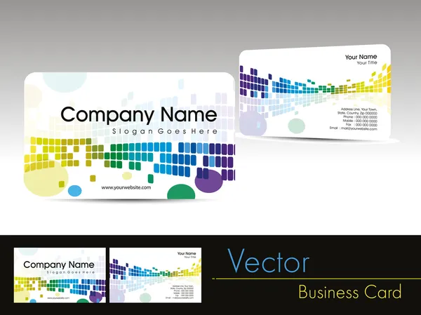 Färgglad abstrakt design visitkort — Stock vektor