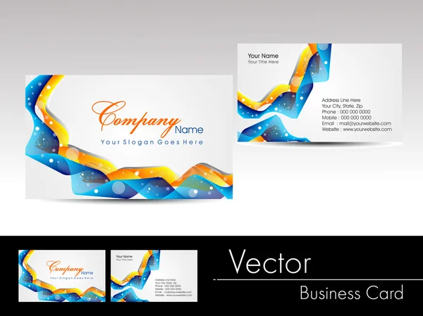 Többszínű hullám fogalma üzleti kártya, vektoros illusztráció — Stock Vector
