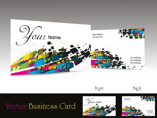 Cartão de visita abstrato colorido do projeto, ilustração — Vetor de Stock