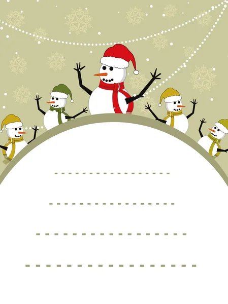 Noel şablon derlemesiyle, kardan adam vektör — Stok Vektör