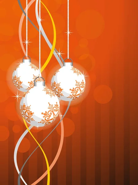 Фон с висящими украшенными шарами для Нового года и веселого chr — стоковый вектор