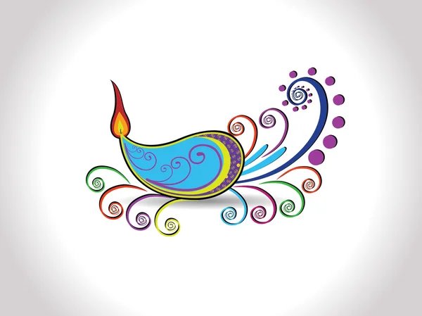 Belle diya artistique pour diwali — Image vectorielle