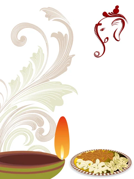 Ευχετήρια κάρτα για τη γιορτή του ευτυχισμένο diwali — Διανυσματικό Αρχείο
