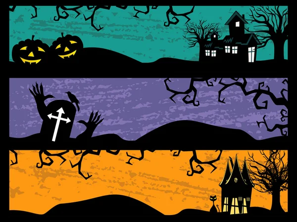 Ensemble vectoriel d'en-tête effrayant pour Halloween — Image vectorielle