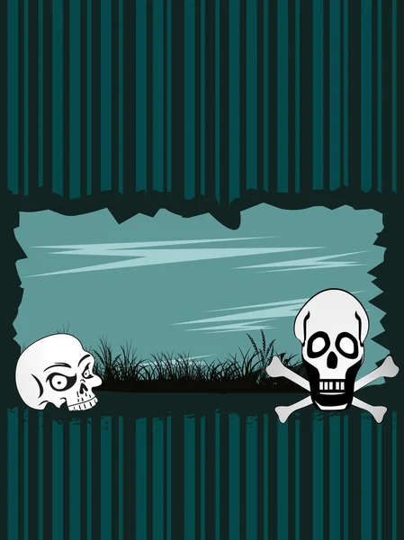 Carte de voeux concept de crâne effrayant pour Halloween — Image vectorielle