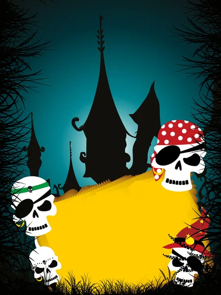 Carte d'invitation effrayante pour Halloween — Image vectorielle
