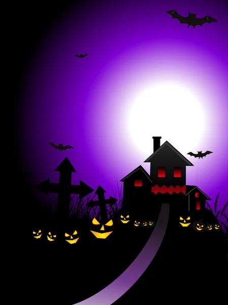 Illustrazione su un concetto di una festa Halloween — Vettoriale Stock