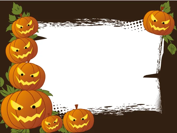 Halloween uitnodigingskaart met pumpkins — Stockvector
