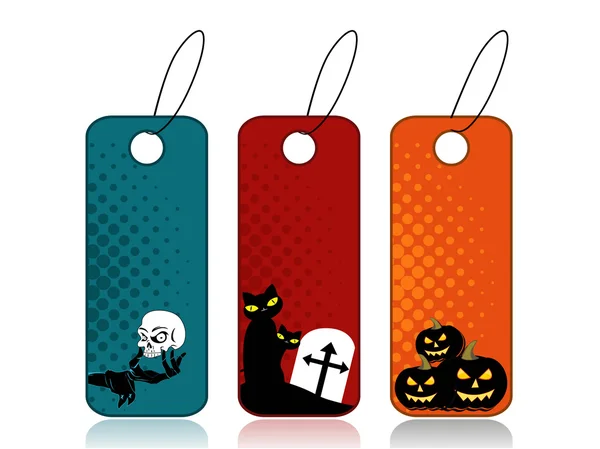 Vector set of colorful halloween tags — Stock Vector