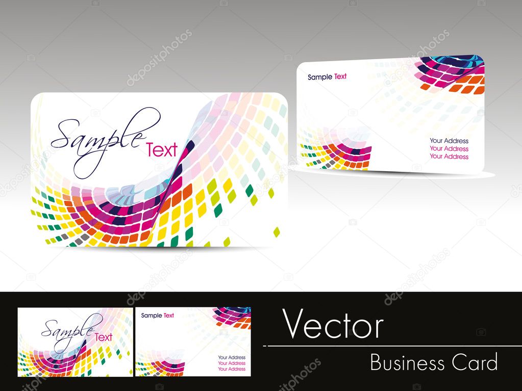 multicolor wave background business card