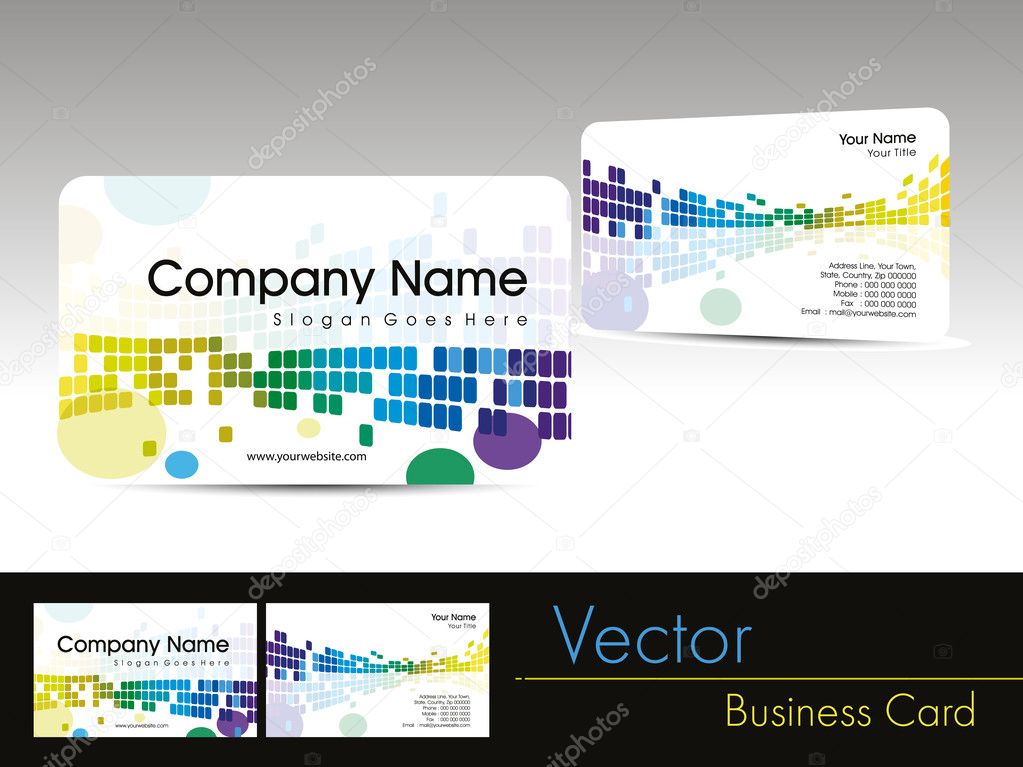 colorful abstract design visiting card