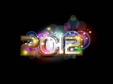 2012 mutlu yeni yıl kutlaması için vektör