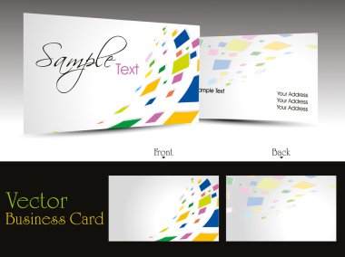 vector abstract theme business card collection clipart