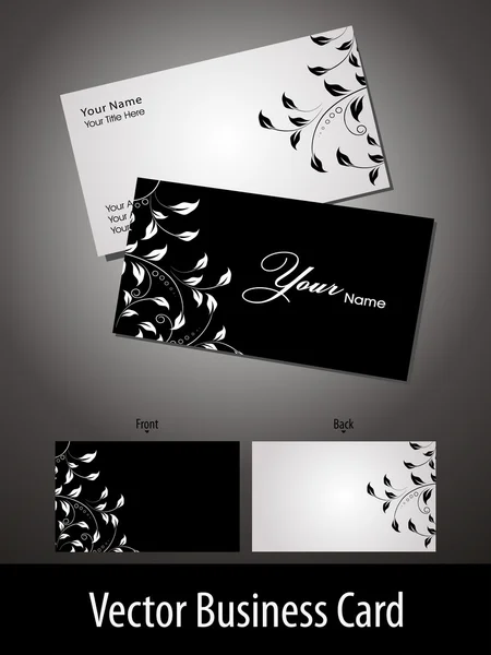 Business cards templates set of two with floral patterns — Stock Vector